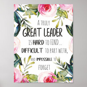 Grote leider Geschenk grote leider vrijheid doelen Poster