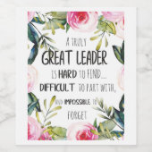 Grote leider Gift-leider wil vrijheid Wijn Etiket (Enkel label)