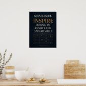 Grote leiders inspireren mensen om het spreadsheet poster (Keuken)