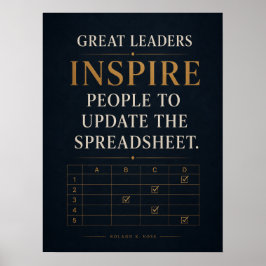 Grote leiders inspireren mensen om het spreadsheet poster