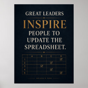 Grote leiders inspireren mensen om het spreadsheet poster