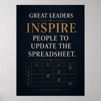 Grote leiders inspireren mensen om het spreadsheet poster