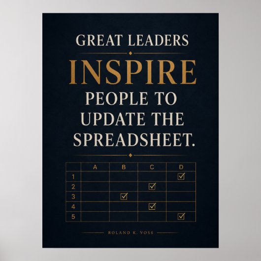 Grote leiders inspireren mensen om het spreadsheet poster (Voorkant)