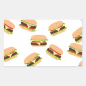Grote lekkere burger rechthoekige sticker (Voorkant)