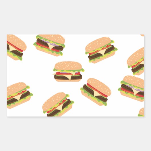 Grote lekkere burger rechthoekige sticker (Voorkant)