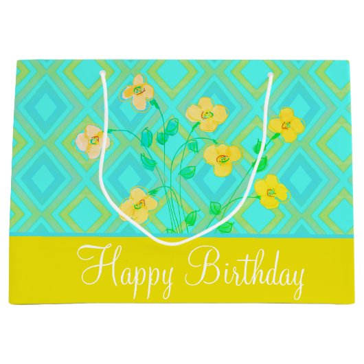 Grote Lemon-Limoen en Blauwgroen Cadeautas voor el (Voorkant)