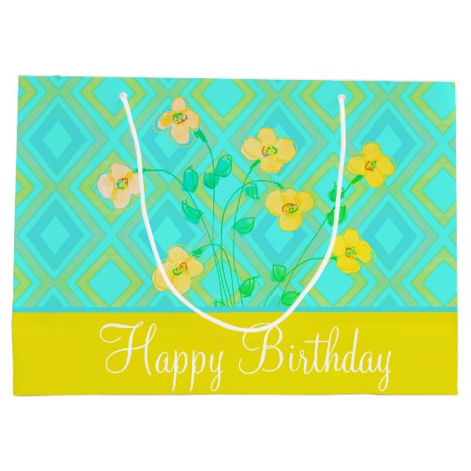 Grote Lemon-Limoen en Blauwgroen Cadeautas voor el (Achterkant)