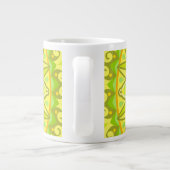 Grote Lente Mandala Groen Geel Boho Oversized  Koffiekop (Achterkant)