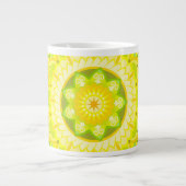 Grote Lente Mandala Groen Geel Boho Oversized  Koffiekop (Voorkant)