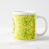 Grote Lente Mandala Groen Geel Boho Oversized  Koffiekop (Rechts)