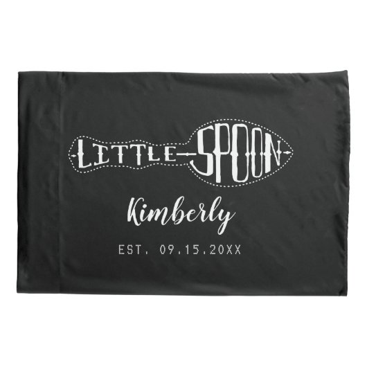 Grote lepel kleine lepel Jubileum bruiloft koppels Kussensloop (Achterkant-Links)