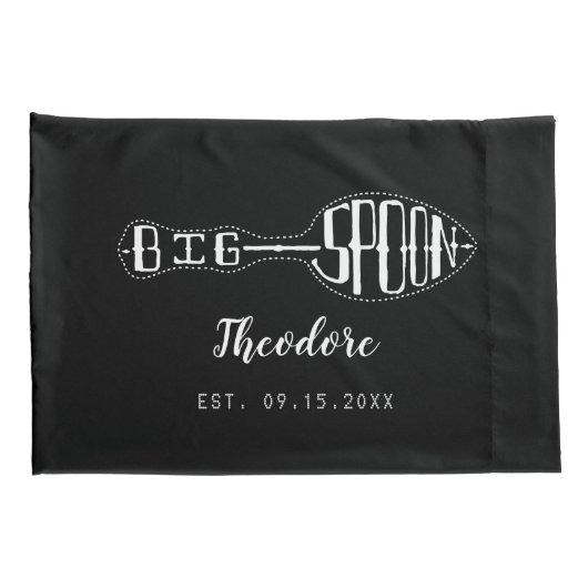 Grote lepel kleine lepel Jubileum bruiloft koppels Kussensloop (Achterkant-Rechts)