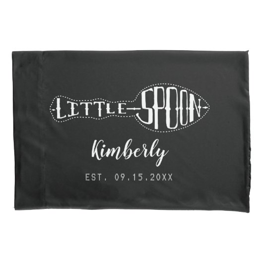 Grote lepel kleine lepel Jubileum bruiloft koppels Kussensloop (Voorkant-Links)