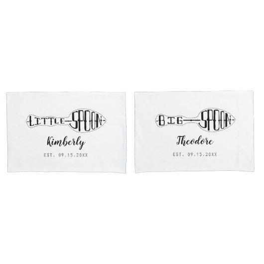 Grote Lepel Kleine Lepel Jubileum Huwelijk Koppels Kussensloop (Voorkant-Set)
