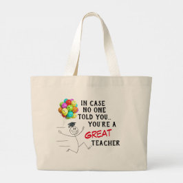 “Grote leraar” Grote Tote Bag