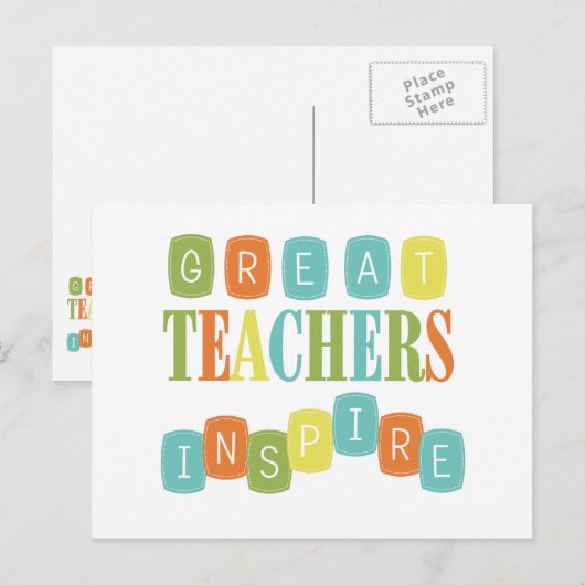 Grote leraren Inspire Briefkaart (Voorkant / Achterkant)