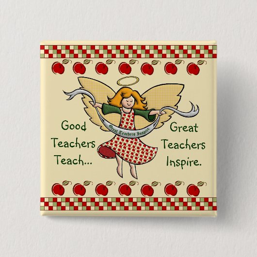 Grote leraren Inspire Vierkante Button 5,1 Cm (Voorkant)