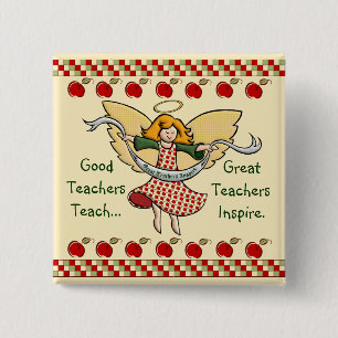 Grote leraren Inspire Vierkante Button 5,1 Cm