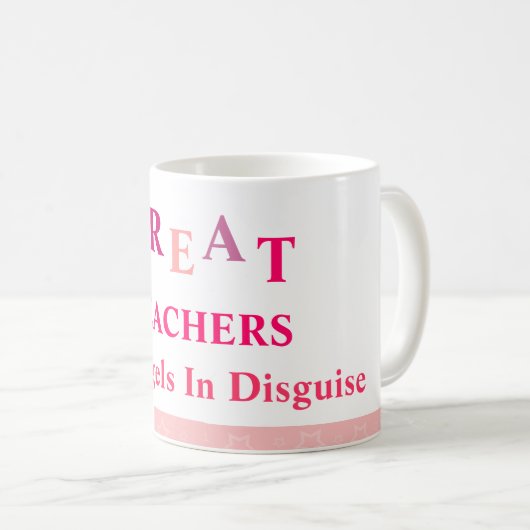 Grote leraren - Roze Koffiemok (Voorkant rechts)