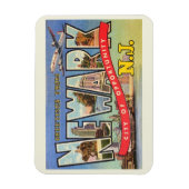 Grote Letter-groet, Newark, NJ-Vintage Magneet (Verticaal)
