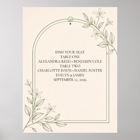 Grote Letter Intieme Trouwstoelindeling Poster (Voorkant)
