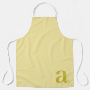 Grote Letter Monogram Bleek Geel Minimalistisch Schort