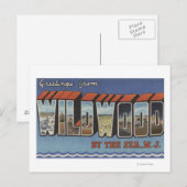 Grote Letter-scènes - Wildwood-by-the-Zee, NJ Briefkaart (Voorkant / Achterkant)