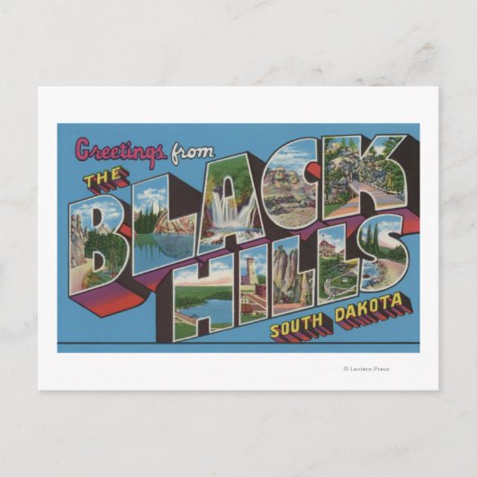 Grote Letter-scènes - zwarte heuvels, SD Briefkaart (Voorkant)