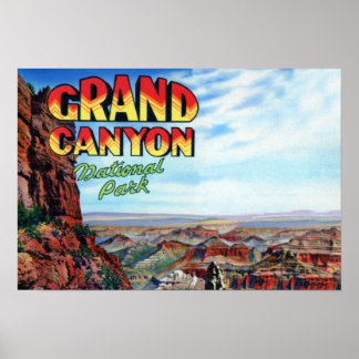 Grote letter van het nationale park Grand Canyon Poster