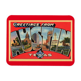 Grote lettergreet Austin Texas  stijl Magneet
