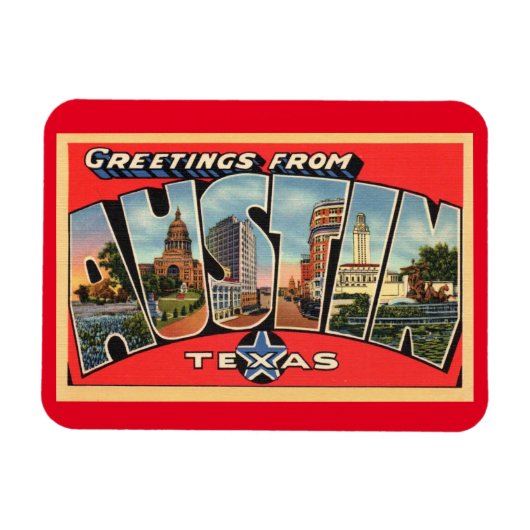 Grote lettergreet Austin Texas  stijl Magneet (Horizontaal)