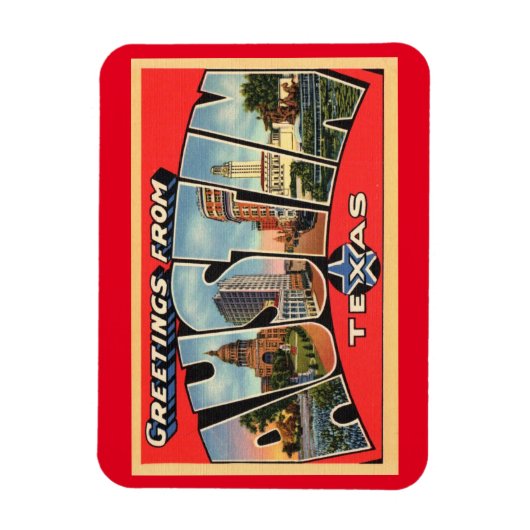 Grote lettergreet Austin Texas  stijl Magneet (Verticaal)