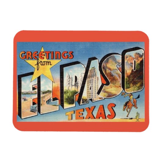 Grote lettergreet El Paso Texas  stijl Magneet (Horizontaal)