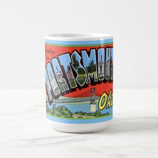 Grote lettergroeten van Portsmouth Ohio Koffiemok (Center)