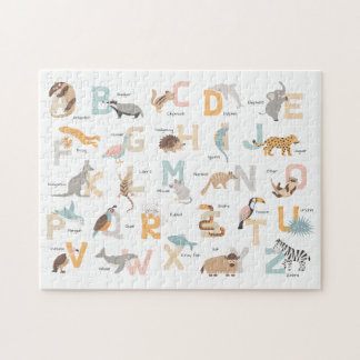 Grote letters dier alfabet kinderen legpuzzel