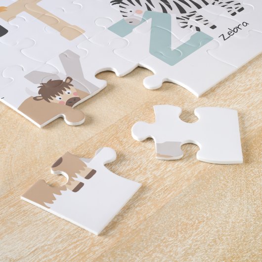 Grote letters dierlijk alfabet kinder legpuzzel (Zijkant)