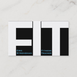 Grote letters FIT fitnesstrainer moderne cover Visitekaartje