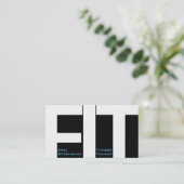 Grote letters FIT fitnesstrainer moderne cover Visitekaartje (Staand voorkant)