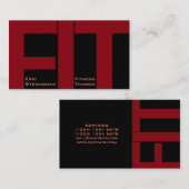 Grote letters FIT fitnesstrainer moderne cover Visitekaartje (Voorkant / Achterkant)