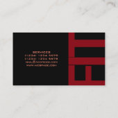 Grote letters FIT fitnesstrainer moderne cover Visitekaartje (Achterkant)