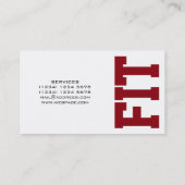 Grote letters FIT fitnesstrainer moderne cover Visitekaartje (Achterkant)