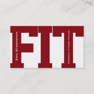 Grote letters FIT fitnesstrainer moderne cover Visitekaartje