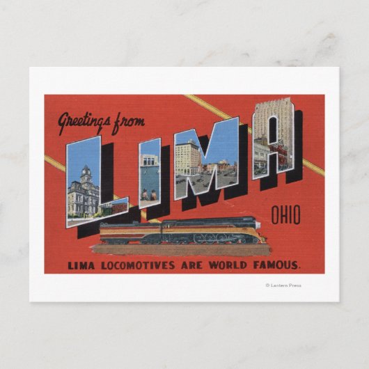 Grote letters - Lima-locomotieven zijn de wereld Briefkaart (Voorkant)