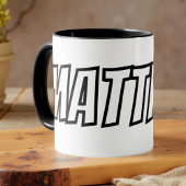 Grote Letters Modern Koel Eenvoudig Naam Mok
