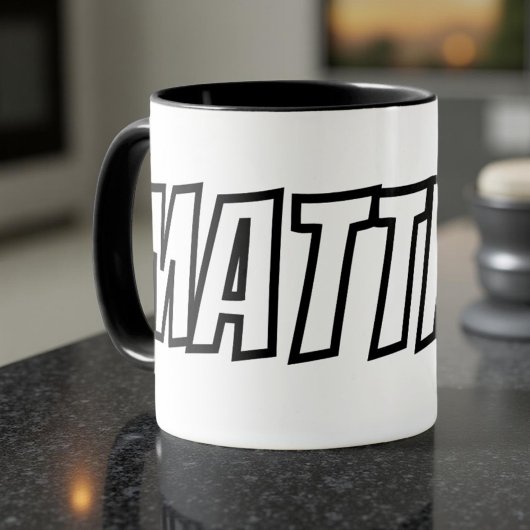Grote Letters Modern Koel Eenvoudig Naam Mok