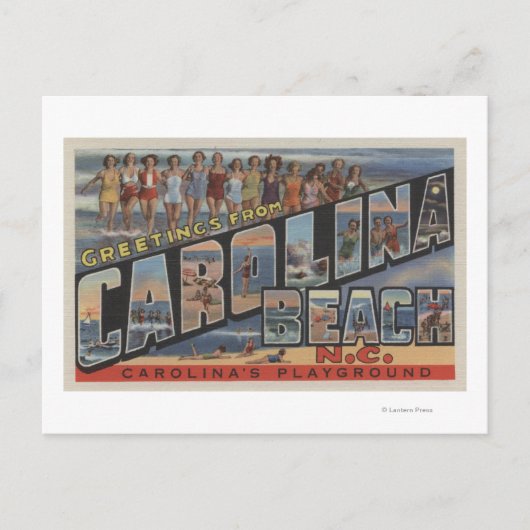 Grote letterscènes - Carolina Beach, NC Briefkaart (Voorkant)