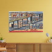 Grote letterscènes - Carolina Beach, NC Canvas Afdruk (Insitu (Woonkamer))