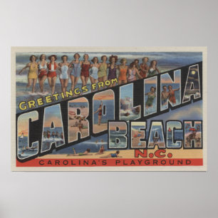Grote letterscènes - Carolina Beach, NC Poster
