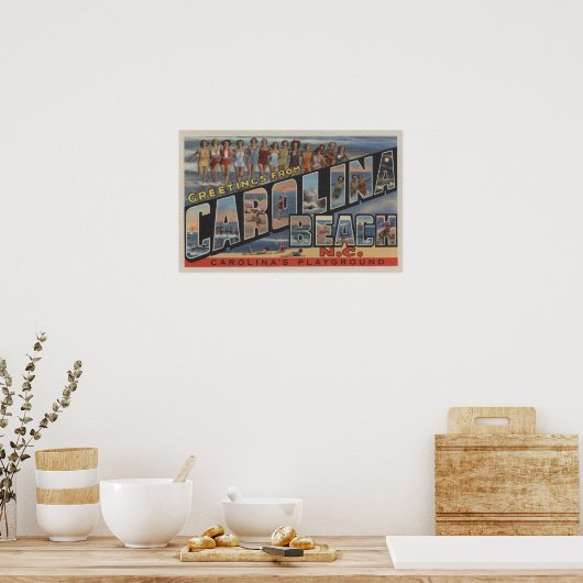 Grote letterscènes - Carolina Beach, NC Poster (Keuken)