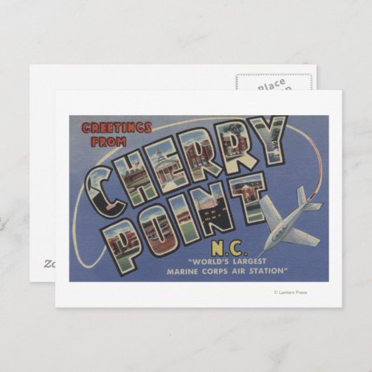 Grote letterscènes - Cherry Point, NC Briefkaart (Voorkant / Achterkant)